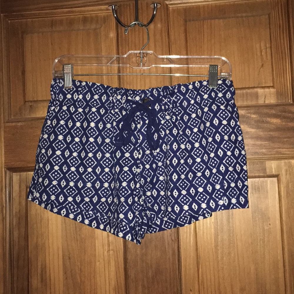 Blue Linen Shorts
